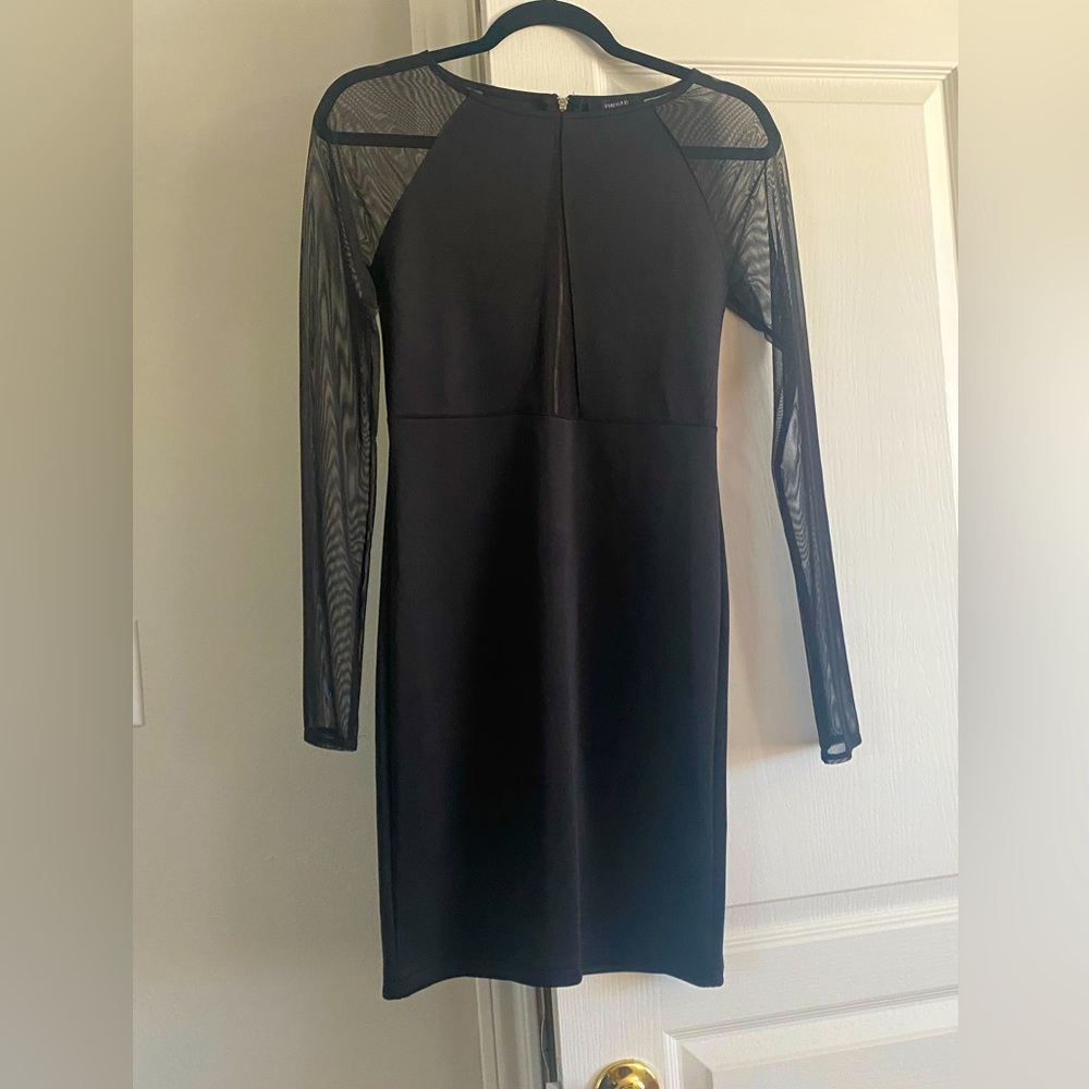 Mesh bodycon long sleeve dress
